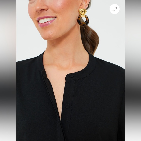 Tuckernuck Royal Black Crepe Shirt Dress - Picture 5 of 12